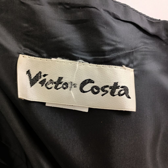 Vintage 80s Victor Costa Womens Black Formal Maxi Dress size 10 Elegant - Picture 9 of 11